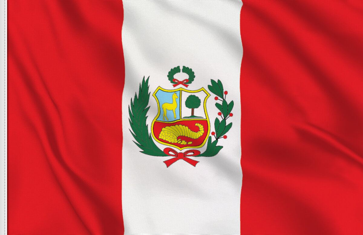 BANDIERINA PERUVIANA 30 x 45 cm cordicelle AZ FLAG Bandiera Perù 45x30cm