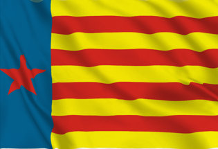 Bandiera Estelada valenciana roja