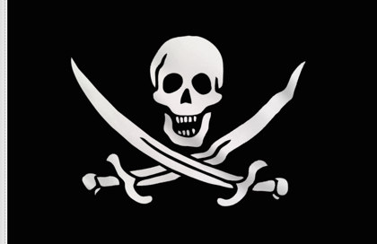 Bandiera da bastone Pirati dei Caraibi Jolly Roger 50x75cm 