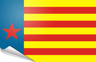 Bandiera adesiva Estelada valenciana roja