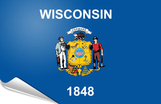 Bandiera adesiva Wisconsin