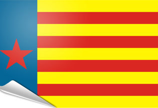 Bandiera adesiva Estelada valenciana roja