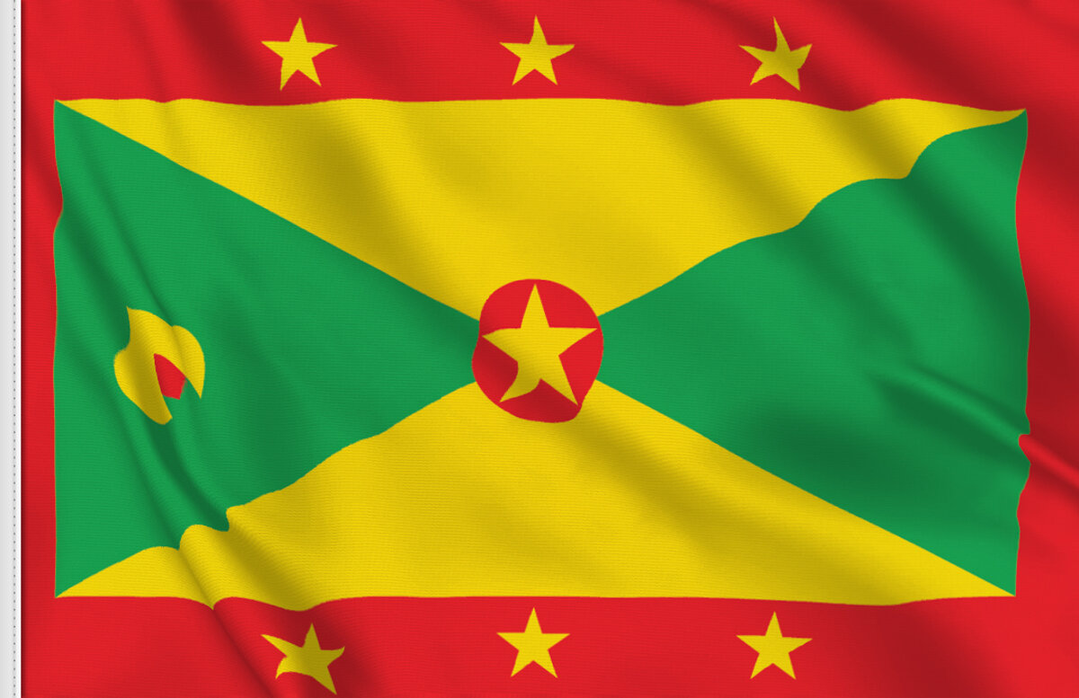 Mini Bandiera Grenada 4x6 Pollici Con Ventosa – Striscione Per Finestra Trade Winds