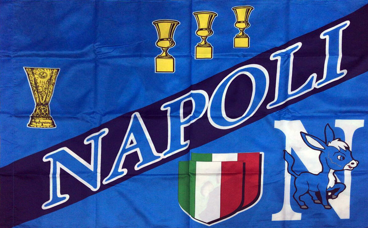 Bandiera Napoli Calcio Scacchi in vendita