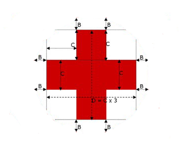 dettagli bandiera Croce Rossa