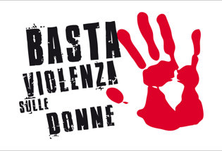 Bandiera slogan contro la violenza sulle Donne