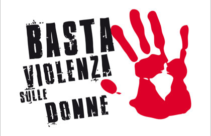 Bandiera slogan contro la violenza sulle Donne