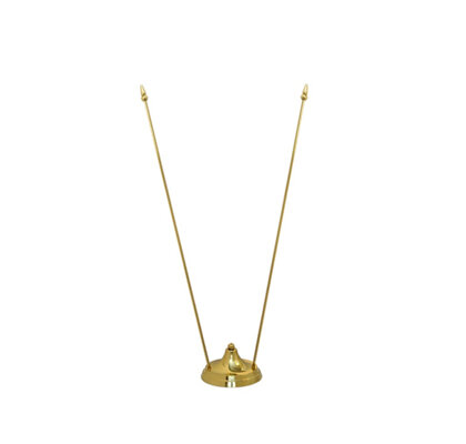 Base 2 bandiere in ottone dorato