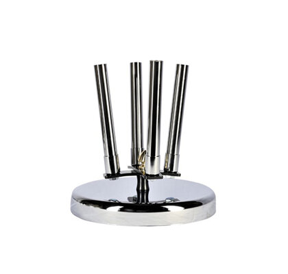 Base da interno a 4 posti in ferro cromato