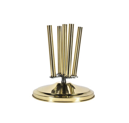 Base da interno a 5 posti in ottone dorato