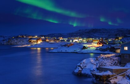 aurora borale in groenlandia