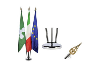 Kit Economico 3 posti con 3 bandiere in raso