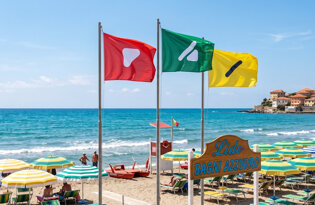 Bandiere di segnalazione da spiaggia per daltonici